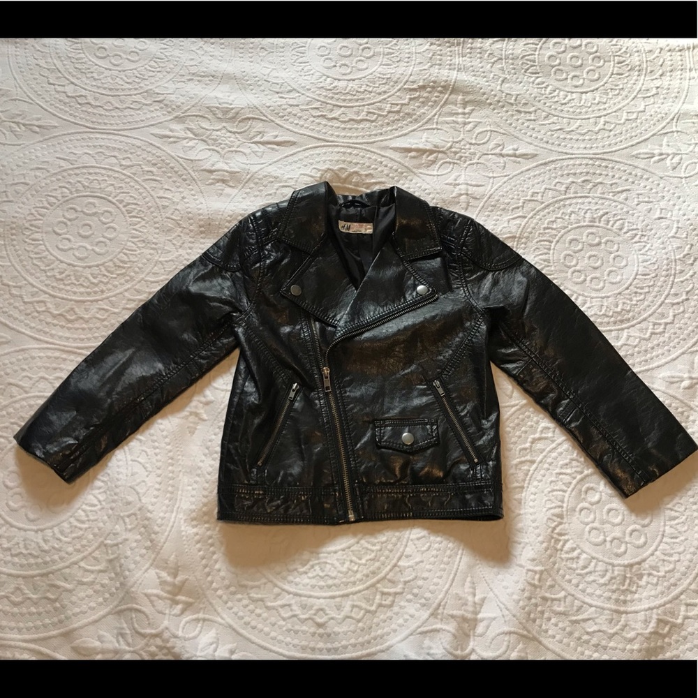 Moto jacket faux leather H&M boy size 5